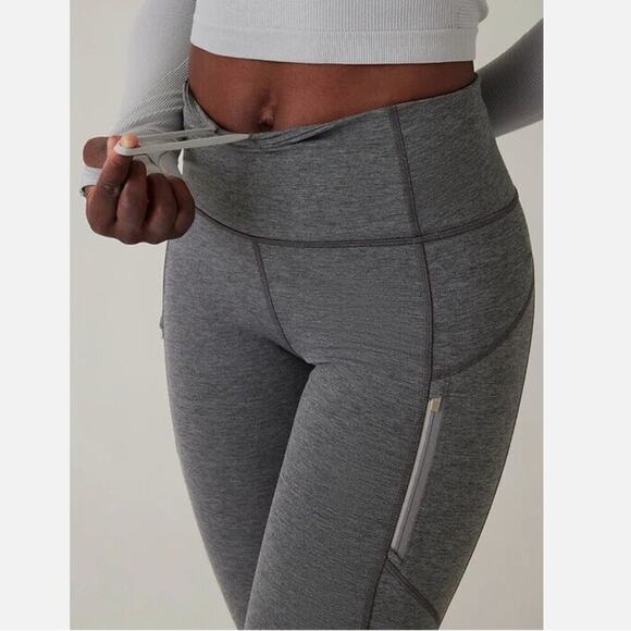 Athleta Rainier Grey Heathered High Rise Tight Leggings - Picture 2 of 11